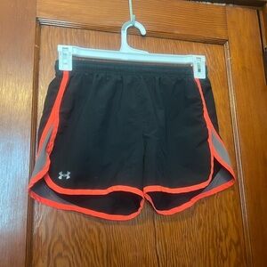 Under Armor Women’s Running Shorts Size Small Athletic Black Orange Gray
